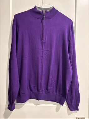 Alashan Mens Cotton & Cashmere Quarter Zip Sweater XL